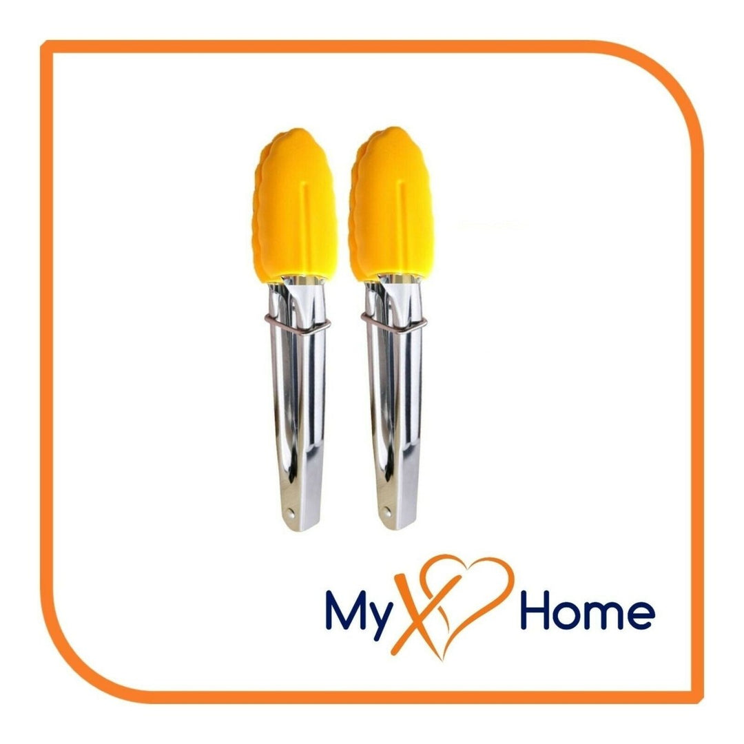 7" Yellow Silicone Tongs by MyXOHome (124 or 6 Tongs) Image 3