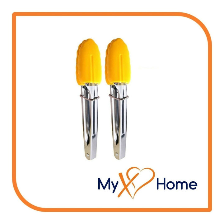 7" Yellow Silicone Tongs by MyXOHome (124 or 6 Tongs) Image 3