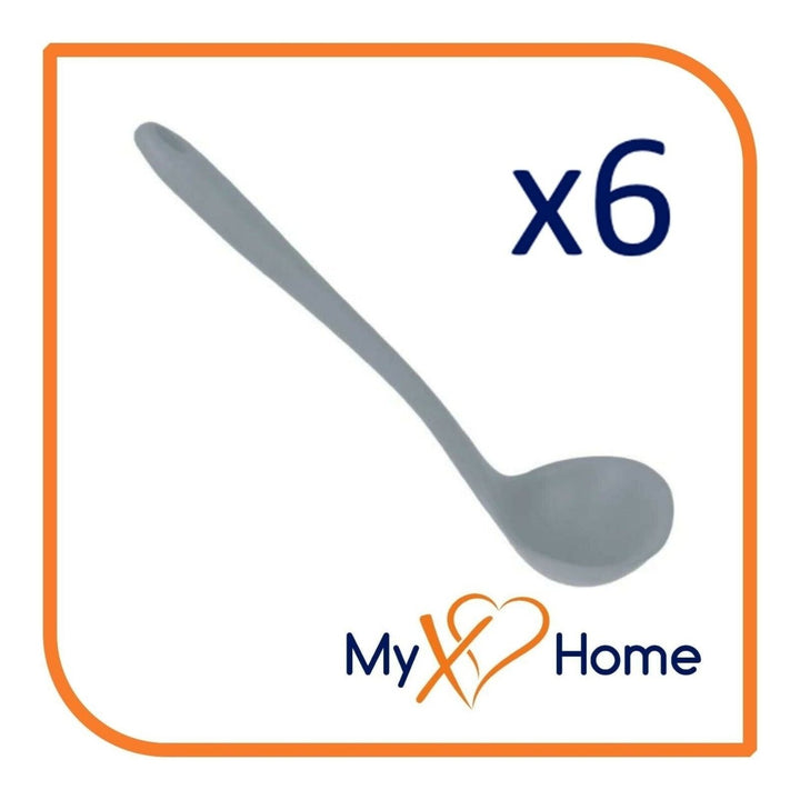 8" Gray Silicone Ladle by MyXOHome (1 2 4 or 6 Ladles) Image 1