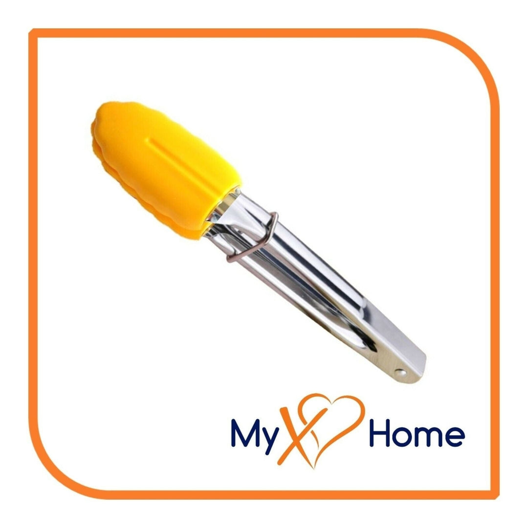 7" Yellow Silicone Tongs by MyXOHome (124 or 6 Tongs) Image 7