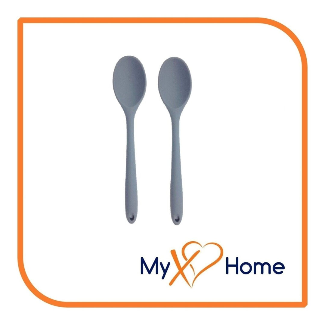 8" Gray Silicone Spoon by MyXOHome (1 2 4 or 6 Spoons) Image 3