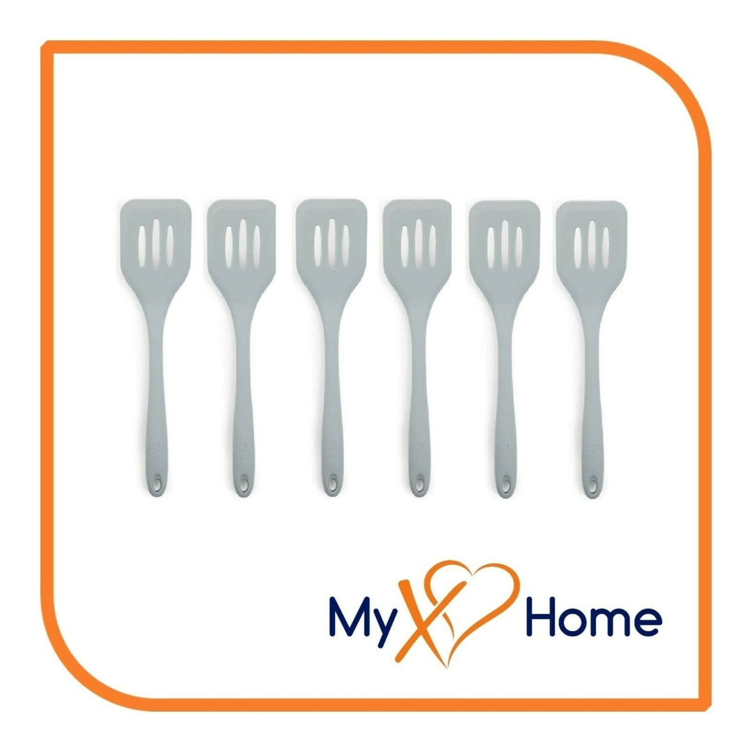 8" Gray Silicone Slotted Turner by MyXOHome (1 2 4 or 6 Slotted Turners) Image 4