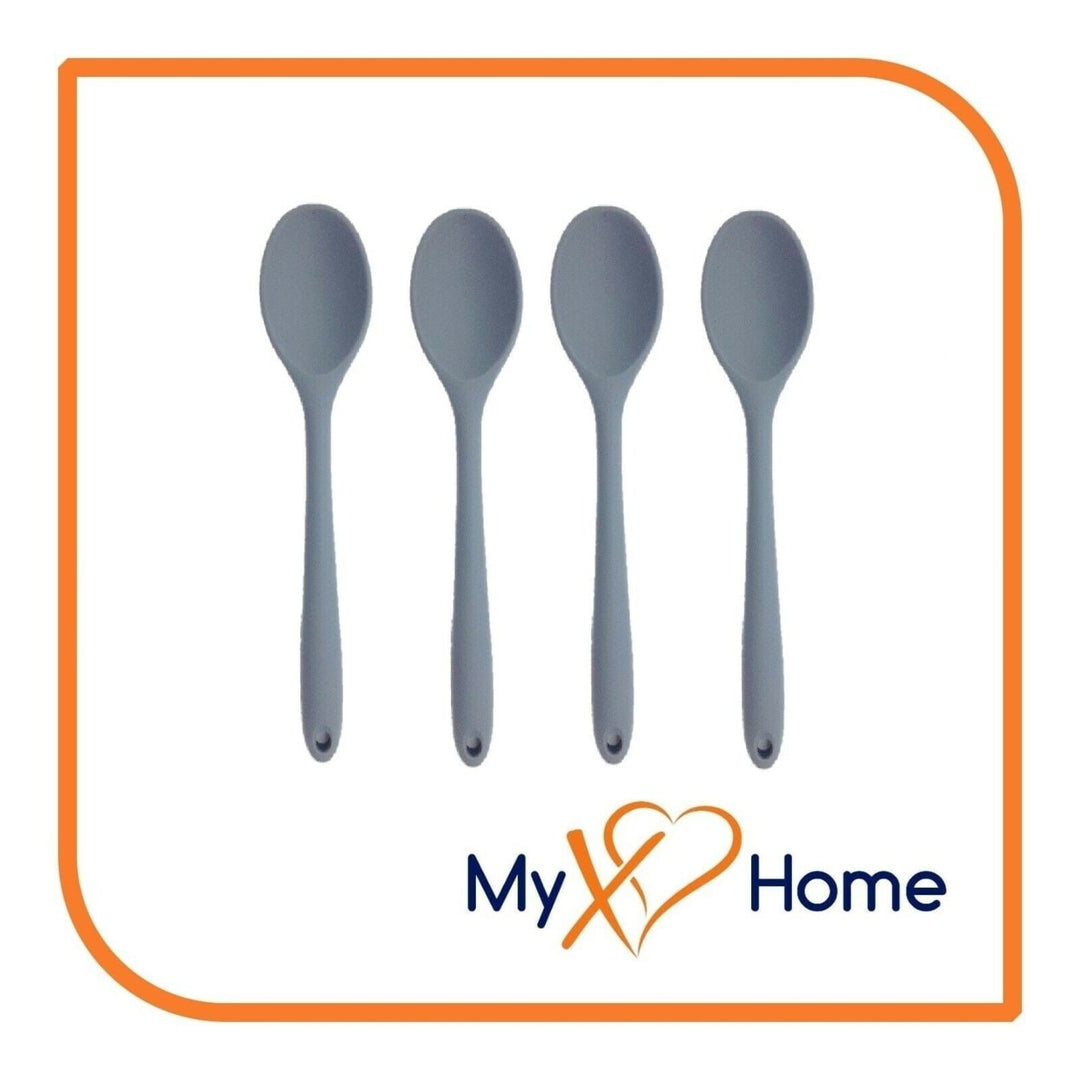 8" Gray Silicone Spoon by MyXOHome (1 2 4 or 6 Spoons) Image 1