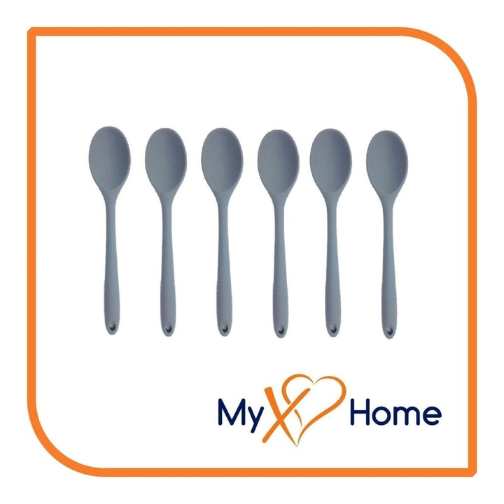 8" Gray Silicone Spoon by MyXOHome (1 2 4 or 6 Spoons) Image 1