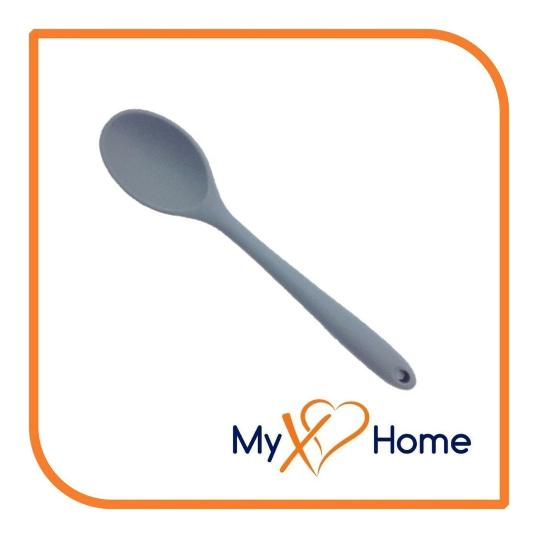 8" Gray Silicone Spoon by MyXOHome (1 2 4 or 6 Spoons) Image 7