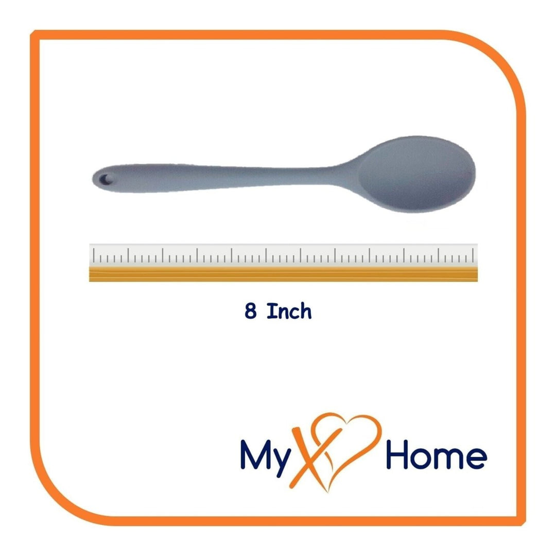 8" Gray Silicone Spoon by MyXOHome (1 2 4 or 6 Spoons) Image 9