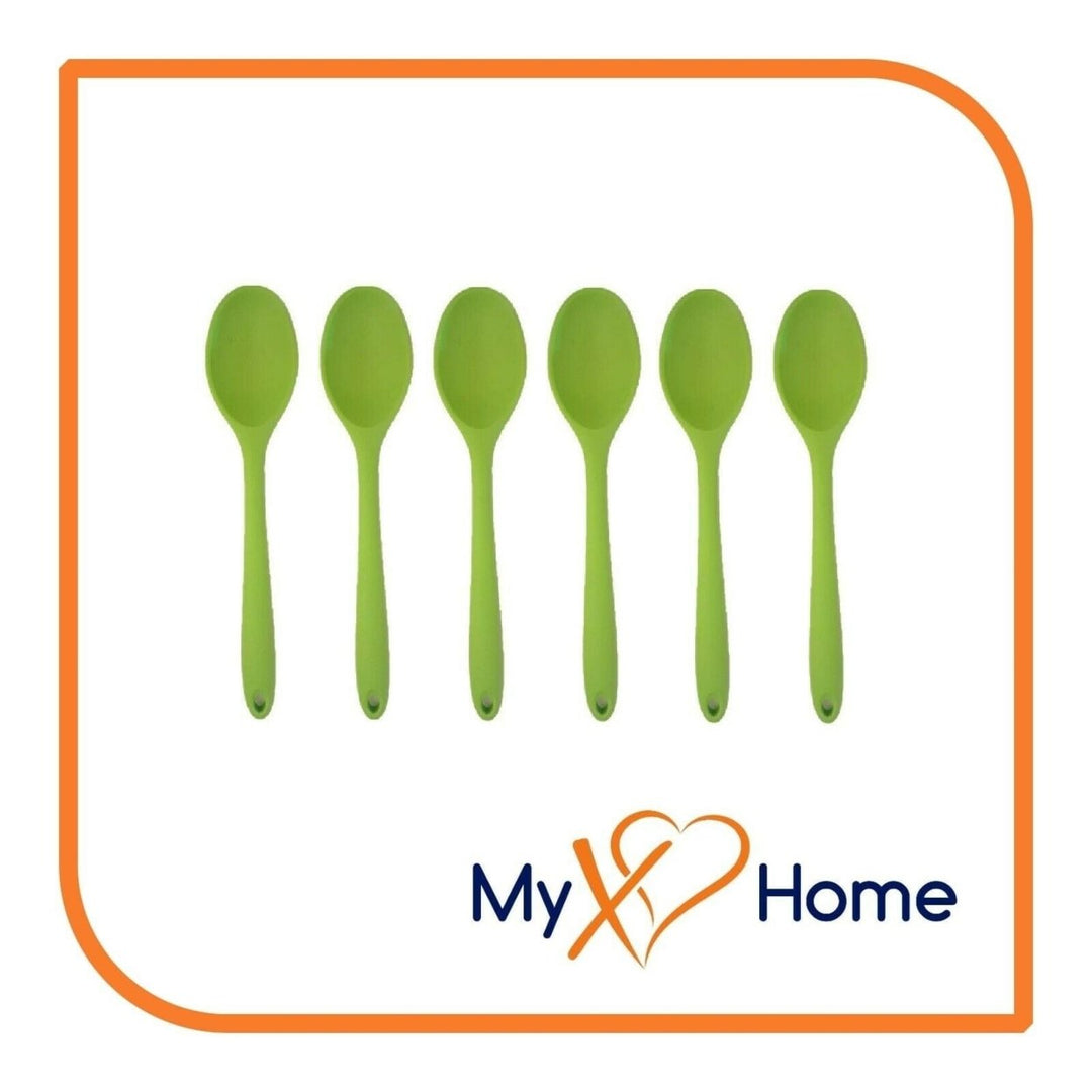 8" Green Silicone Spoon by MyXOHome (1 2 4 or 6 Spoons) Image 4