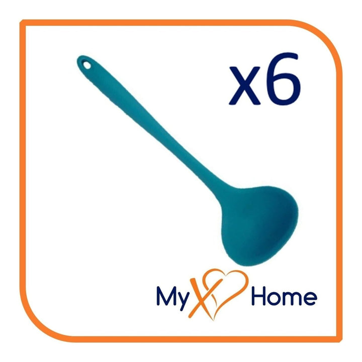 8" Light Blue Silicone Ladle by MyXOHome (1 2 4 or 6 Ladles) Image 4