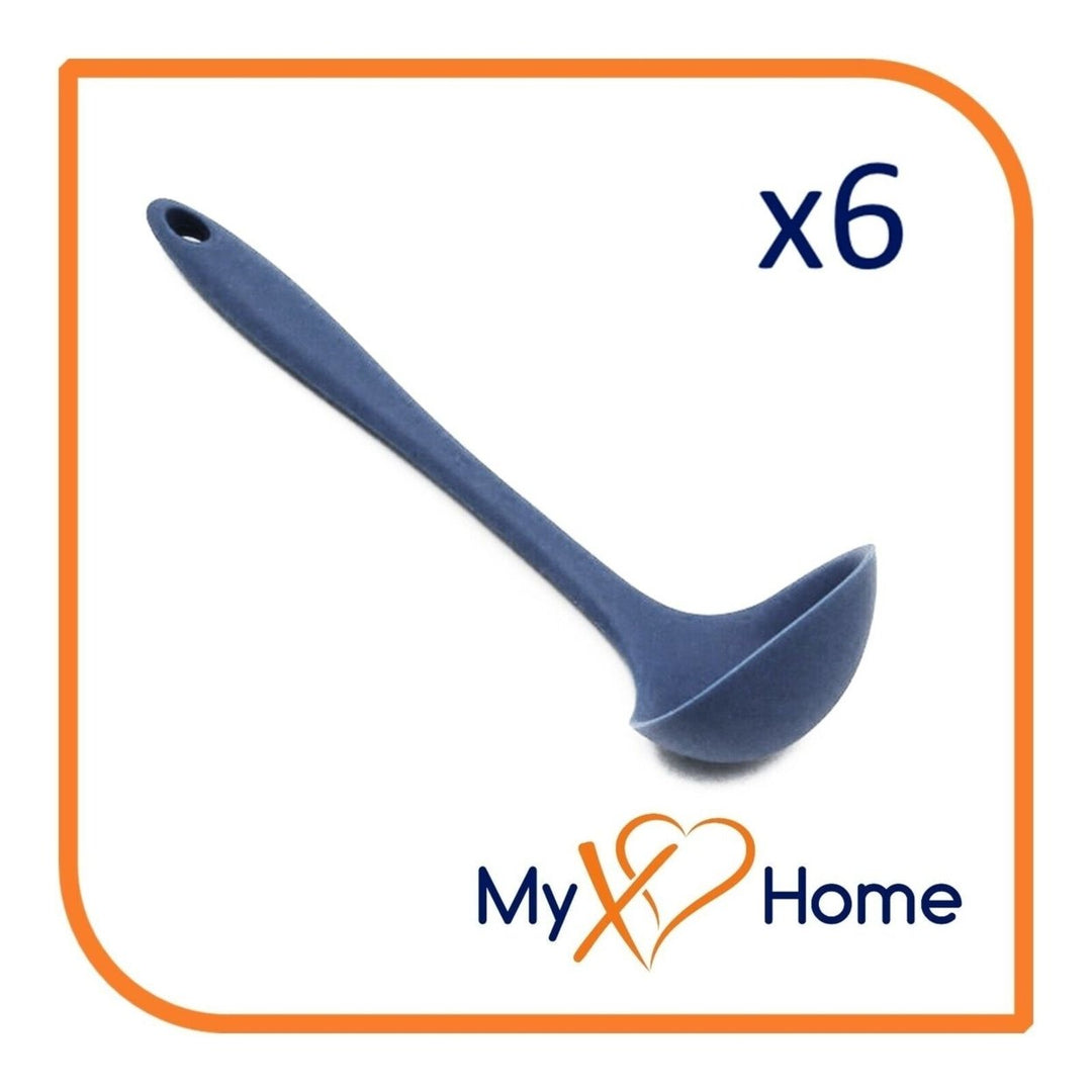 8" Navy Blue Silicone Ladle by MyXOHome (1 2 4 or 6 Ladles) Image 4