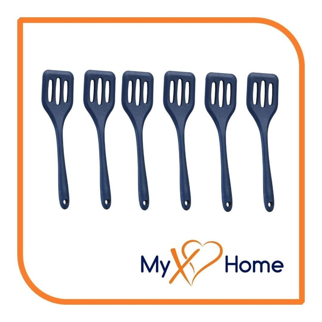 8" Navy Blue Silicone Slotted Turner by MyXOHome (1 2 4 or 6 Slotted Turners) Image 4