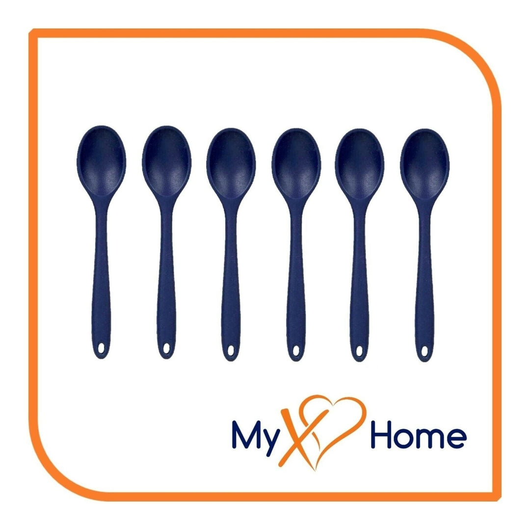 8" Navy Blue Silicone Spoon by MyXOHome (1 2 4 or 6 Spoons) Image 4