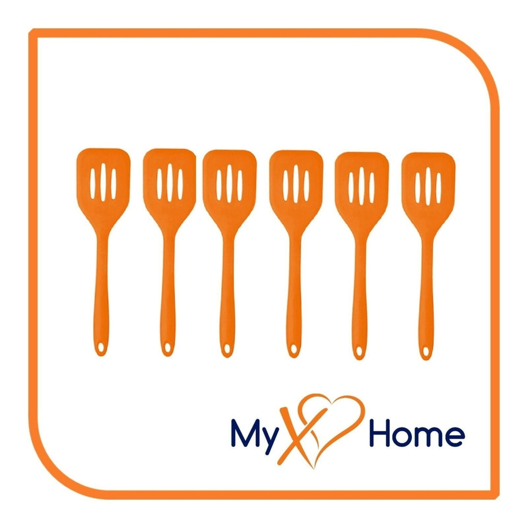 8" Orange Silicone Slotted Turner by MyXOHome (1 2 4 or 6 Slotted Turners) Image 4