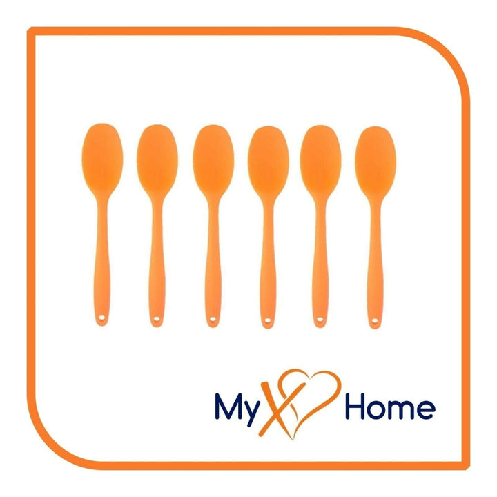 8" Orange Silicone Spoon by MyXOHome (1 2 4 or 6 Spoons) Image 4