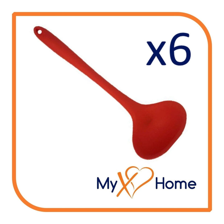 8" Red Silicone Ladle by MyXOHome (1 2 4 or 6 Ladles) Image 4