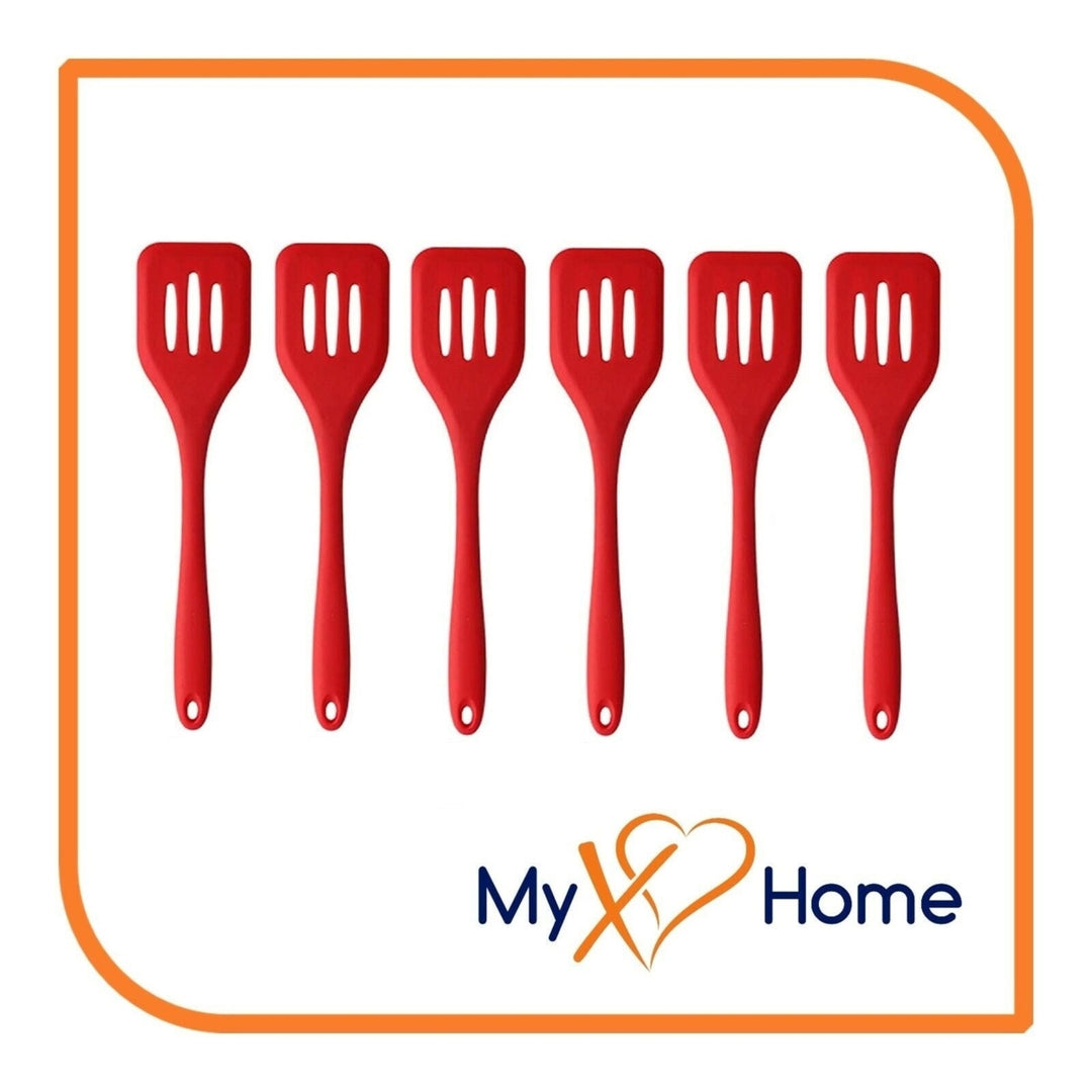 8" Red Silicone Slotted Turner by MyXOHome (1 2 4 or 6 Slotted Turners) Image 4