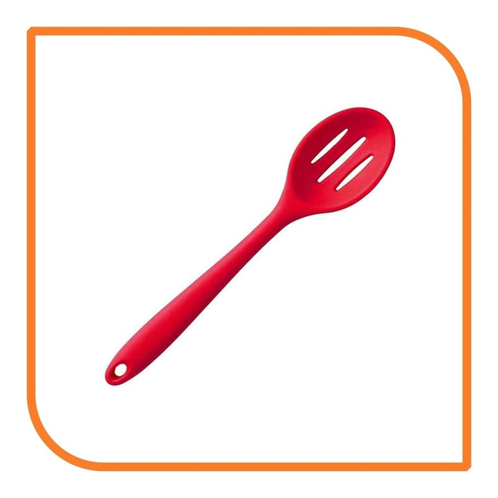 8" Red Silicone Slotted Spoon by MyXOHome (1 2 4 or 6 Slotted Spoons) Image 10