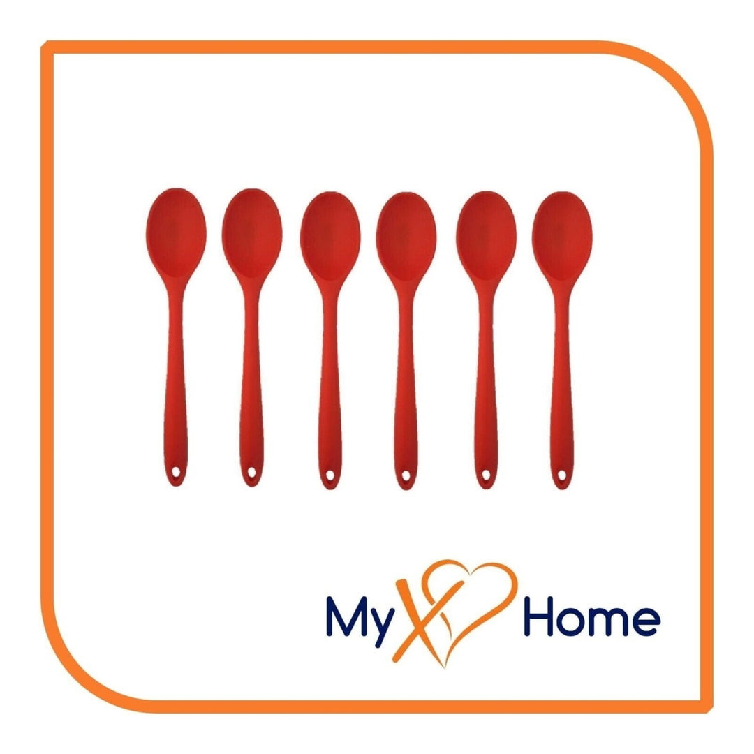 8" Red Silicone Spoon by MyXOHome (1 2 4 or 6 Spoons) Image 4