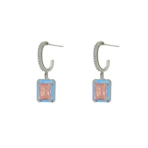 Aurora geometry candy  earrings niche design high-grade Square Earrings Image 3