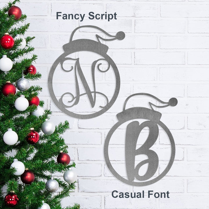 Santa Hat Monogram - Personalized Christmas Decorations for Wall or Door Image 4