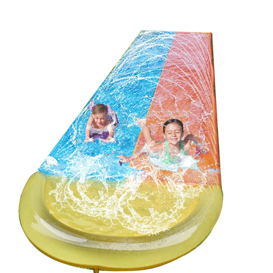 Dimple Inflatable Water Slide 16ft with 2 Bodyboards and Built-in Sprinkler Image 1