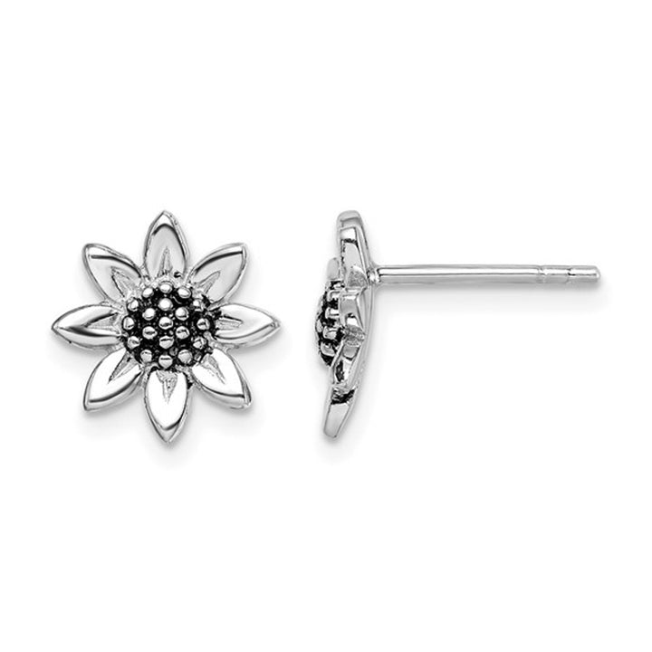 Sterling Silver Sunflower Post Earrings Image 1