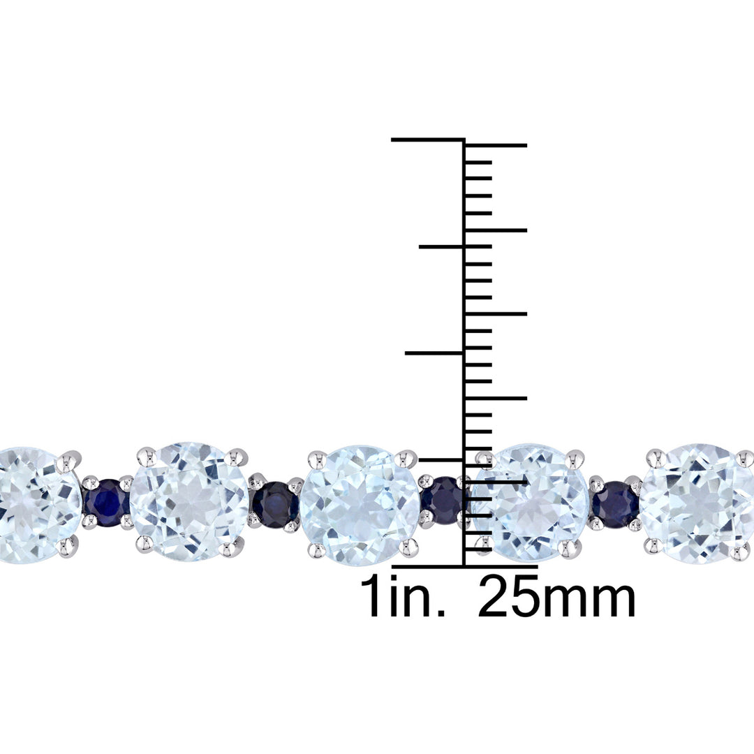 29 Carat (ctw) Sky Blue Topaz and sapphire Bracelet in Sterling Silver (7.75 inches) Image 3