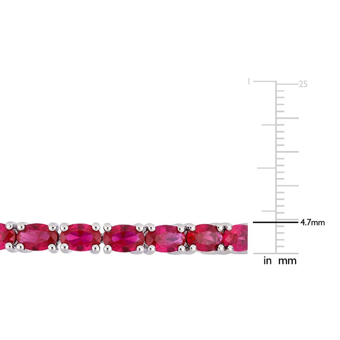 11 Carat (ctw) Lab-Created Ruby Bracelet Bangle in Sterling Silver (7 Inches) Image 3