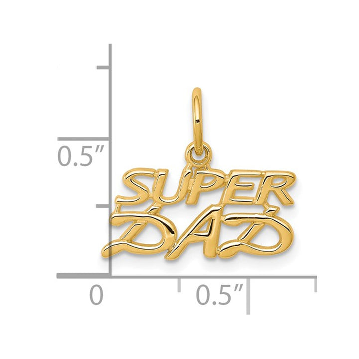 10K Yellow Gold Super DAD Charm Pendant Necklace with Chain Image 3