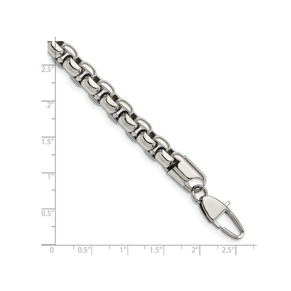 Mens Stainless Steel Box Bracelet - 9 Inches Image 3