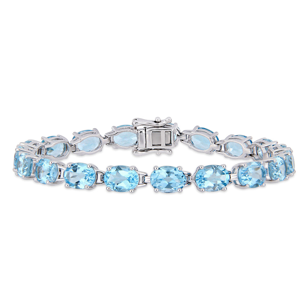 28 Carat (ctw) Sky Blue Topaz Bracelet in Sterling Silver (7.25 inches) Image 1