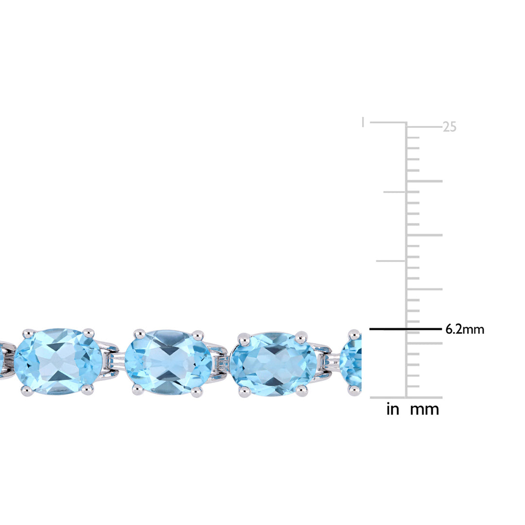 28 Carat (ctw) Sky Blue Topaz Bracelet in Sterling Silver (7.25 inches) Image 3