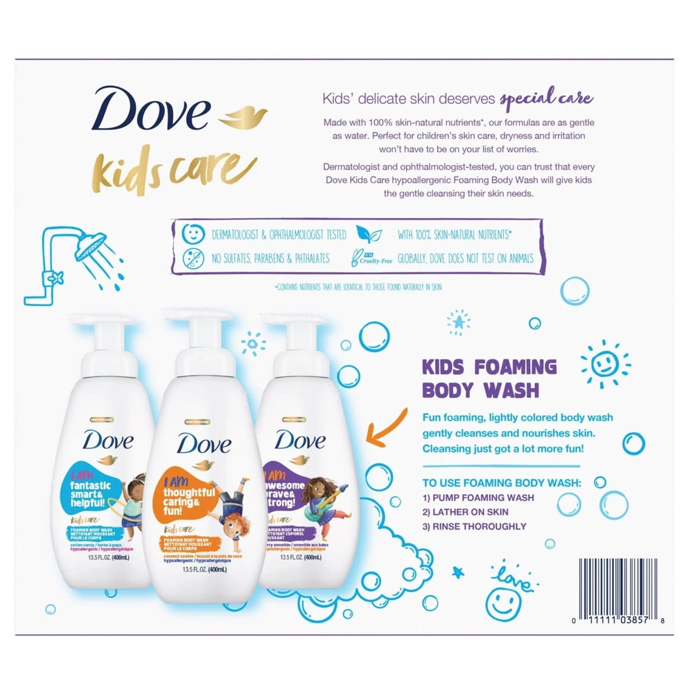 Dove Kids Care Foaming Body Wash Variety Pack 13.5 Fluid Ounce (Pack of 3) Image 2