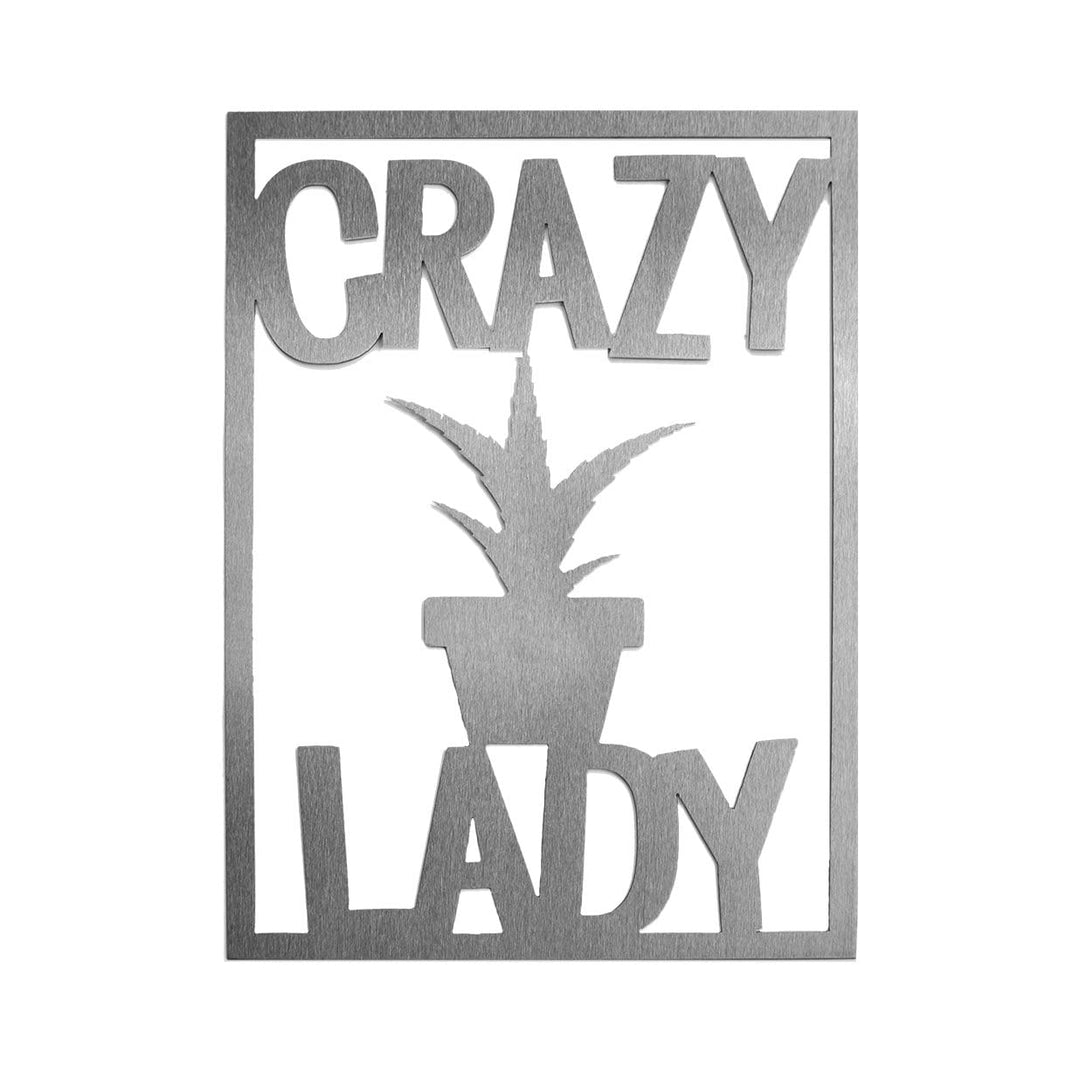 Crazy Lady - 2 Styles - Funny Cat or Plant Lady Hanging Metal Signs for Image 4