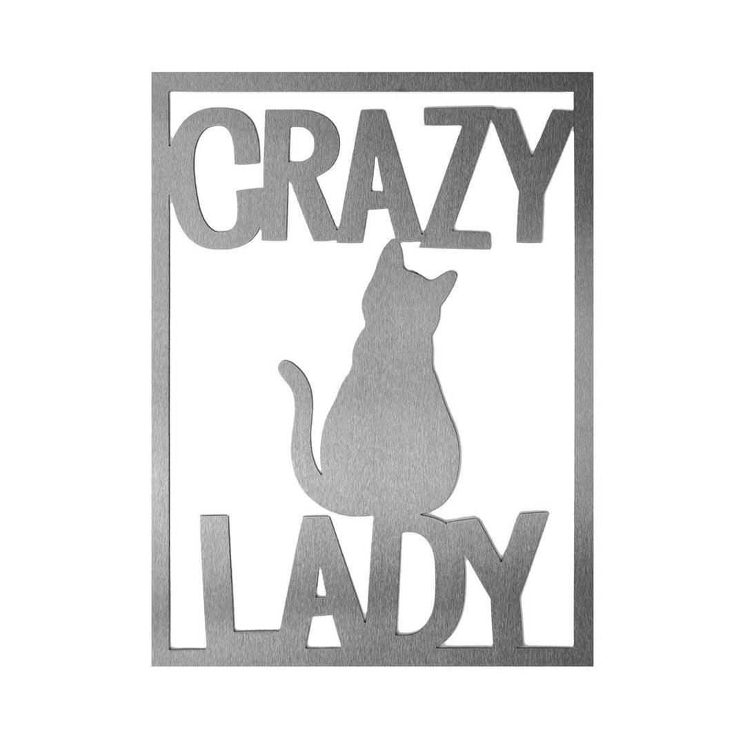 Crazy Lady - 2 Styles - Funny Cat or Plant Lady Hanging Metal Signs for Image 4