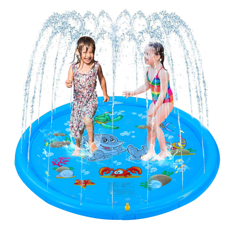 Dimple 67-inch Large Kids Sprinkler Play Mat for Toddlers, Big Kids - Outdoor Backyard Kid/Toddler Sprinkler Pool - Fun Image 1