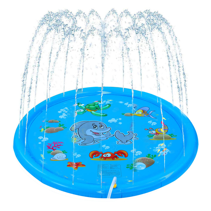 Dimple 67-inch Large Kids Sprinkler Play Mat for Toddlers, Big Kids - Outdoor Backyard Kid/Toddler Sprinkler Pool - Fun Image 2
