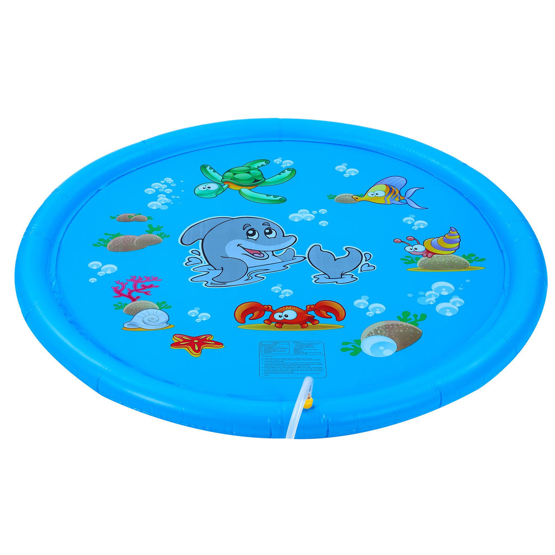 Dimple 67-inch Large Kids Sprinkler Play Mat for Toddlers, Big Kids - Outdoor Backyard Kid/Toddler Sprinkler Pool - Fun Image 3