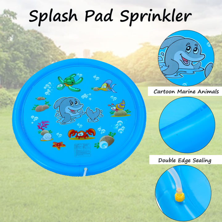 Dimple 67-inch Kids Sprinkler Play Mat Outdoor Splash Pad for Toddlers and Kids Image 4