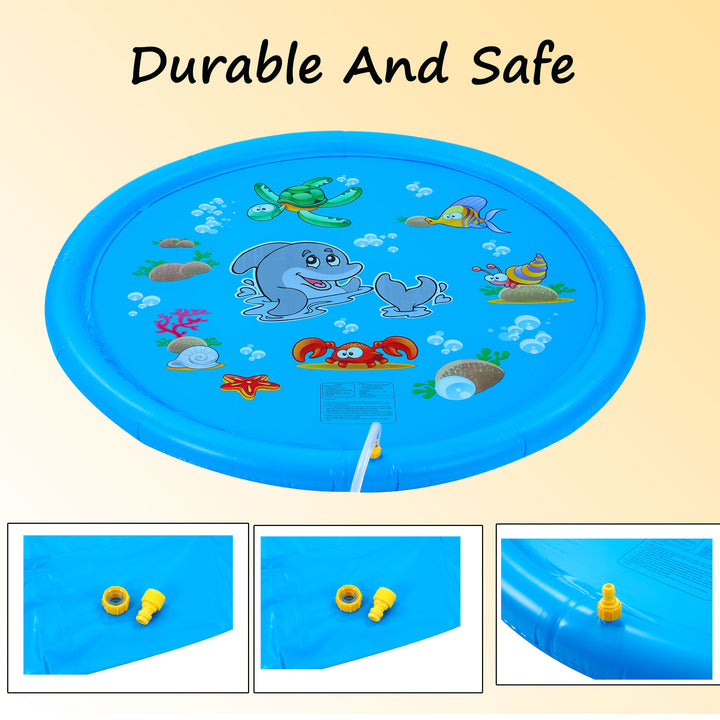 Dimple 67-inch Kids Sprinkler Play Mat Outdoor Splash Pad for Toddlers and Kids Image 6