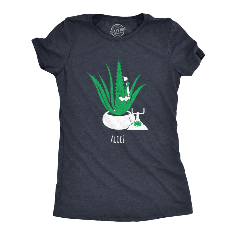 Womens Aloe Phone Call T Shirt Funny Sarcastic Plant Greeting Graphic Novelty Tee For Ladies Image 1