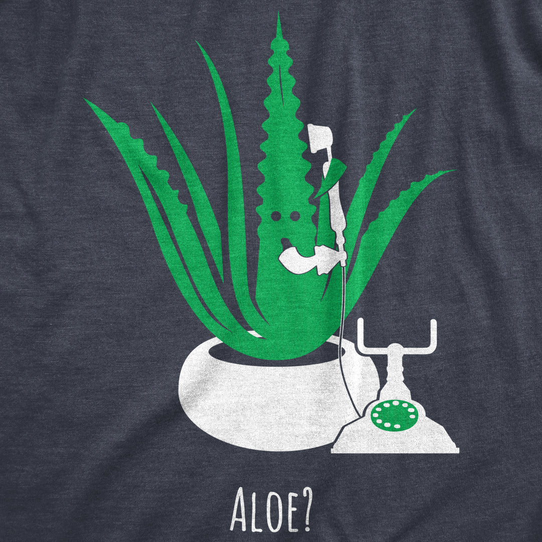 Womens Aloe Phone Call T Shirt Funny Sarcastic Plant Greeting Graphic Novelty Tee For Ladies Image 2