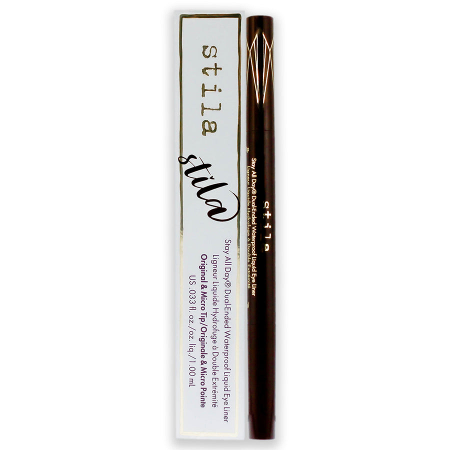 Stay All Day Dual-Ended Waterproof Liquid Eye Liner - Dark Brown by Stila for Women - 0.033 oz Eyeliner Image 1