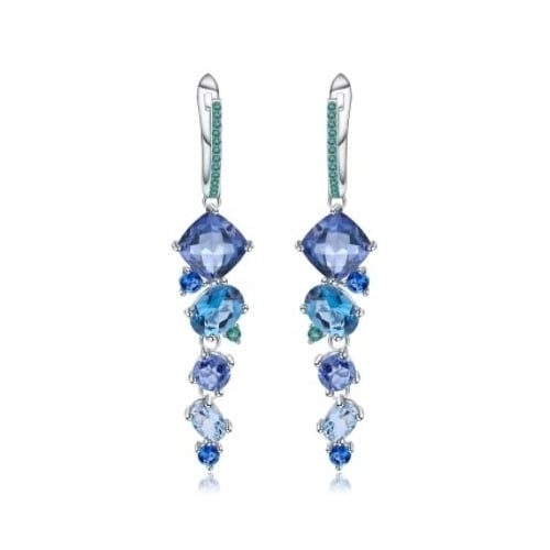 Banquet with premium S925 silver natural color treasure earrings and Earrings Image 1