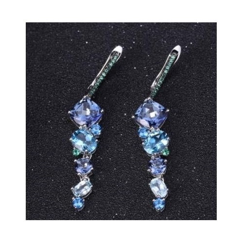 Banquet with premium S925 silver natural color treasure earrings and Earrings Image 2