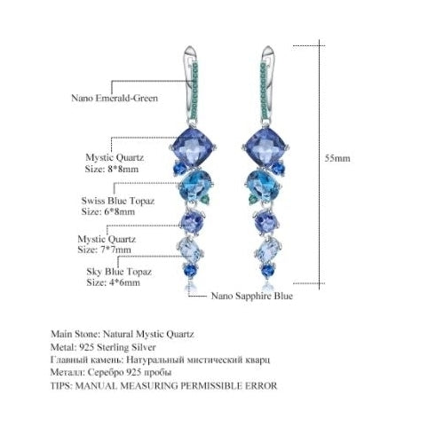 Banquet with premium S925 silver natural color treasure earrings and Earrings Image 3