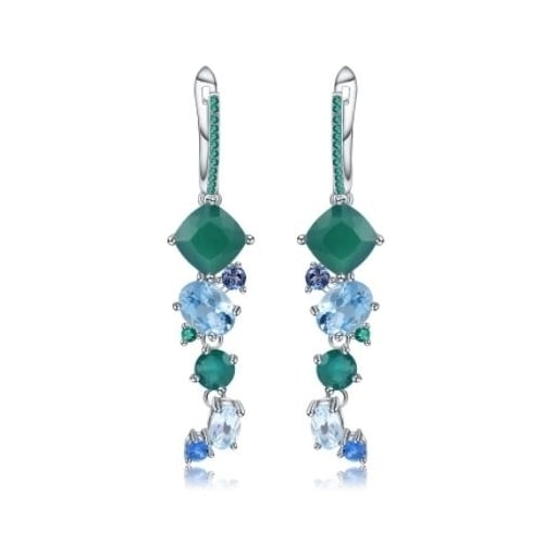 Banquet with premium S925 silver natural color treasure earrings and Earrings Image 4