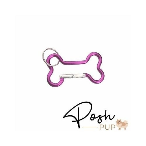 Pink Dog Bone Shaped Carabiner w/ Key Ring Image 1