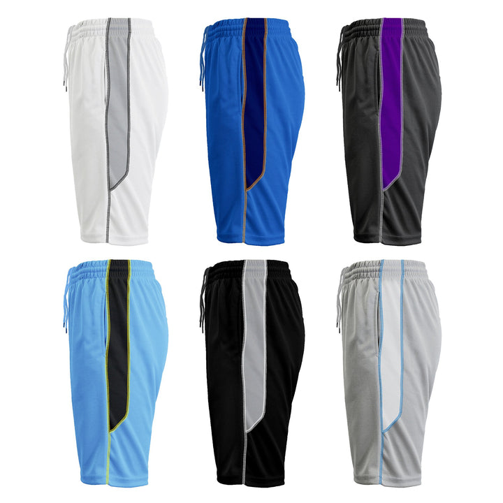 4-Pack: Mens Active Moisture-Wicking Mesh Performance Shorts (S-2XL) Image 3