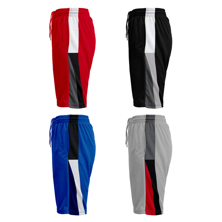 4-Pack: Mens Active Moisture-Wicking Mesh Performance Shorts (S-2XL) Image 4