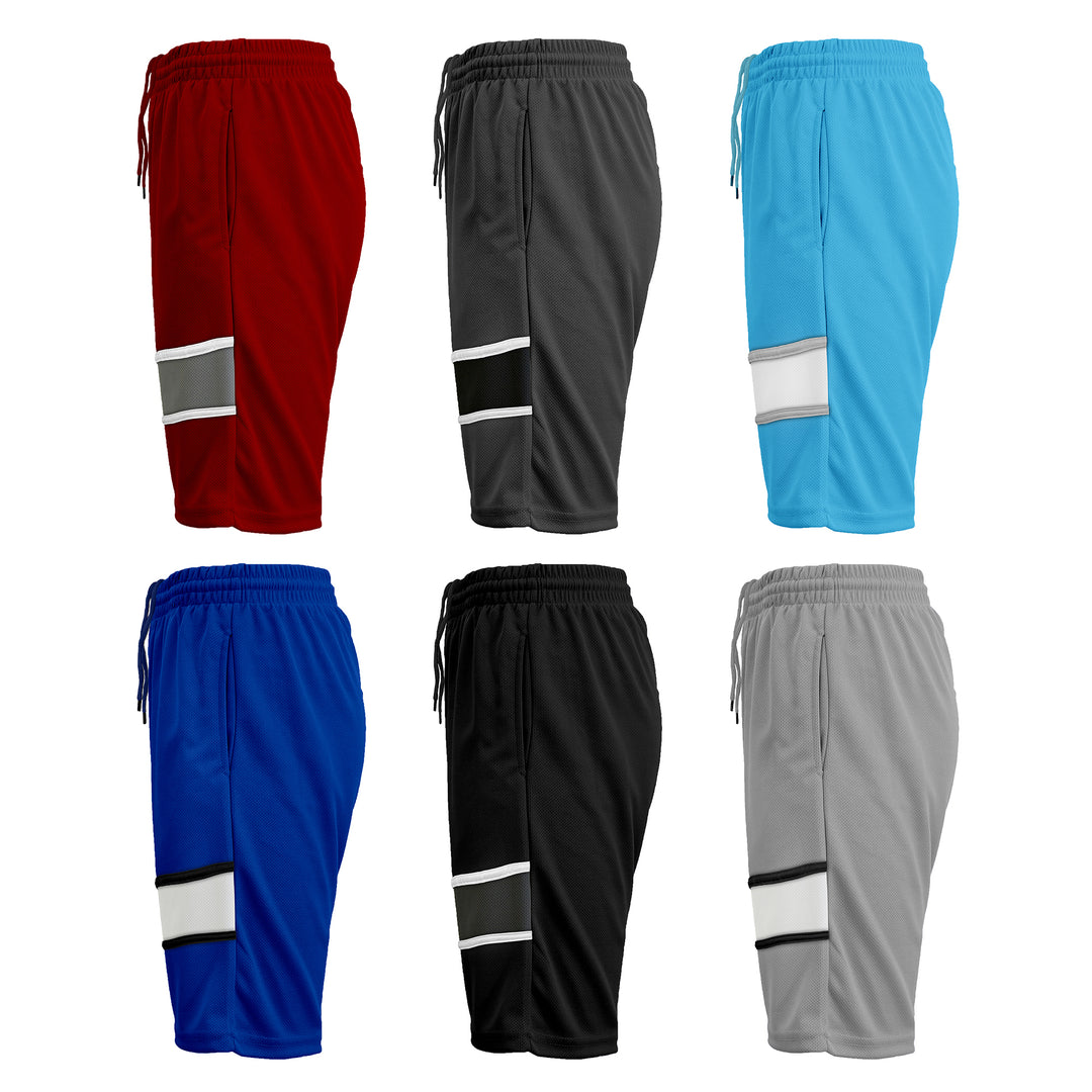 4-Pack: Mens Active Moisture-Wicking Mesh Performance Shorts (S-2XL) Image 7
